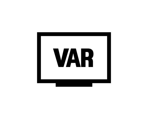 VAR, Video Assistant Referee icon / VAR logo for soccer or football match, live score, sports on screen or TV. Vector Illustration.